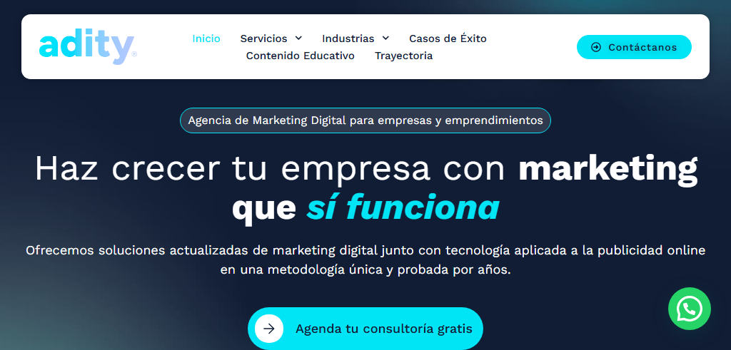 Website of the agency Adity