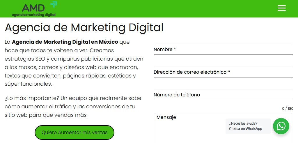 Sitio Web de la Agencia Agencia Marketing Digital