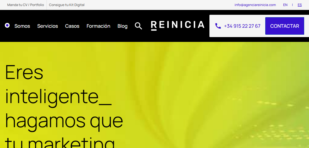 Sitio Web de la Agencia Agencia Reinicia