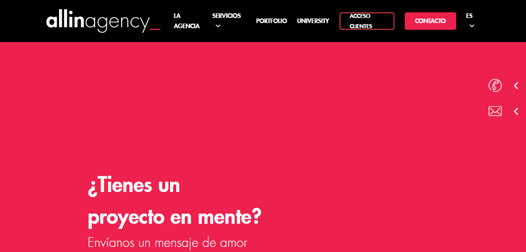 Sitio Web de la Agencia AllIn Agency