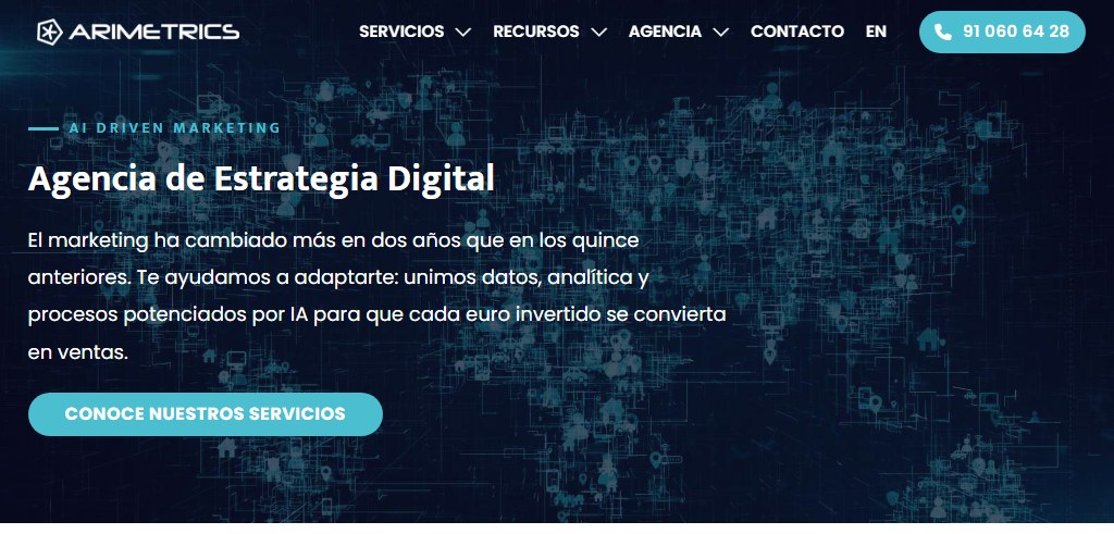 Sitio Web de la Agencia Arimetrics