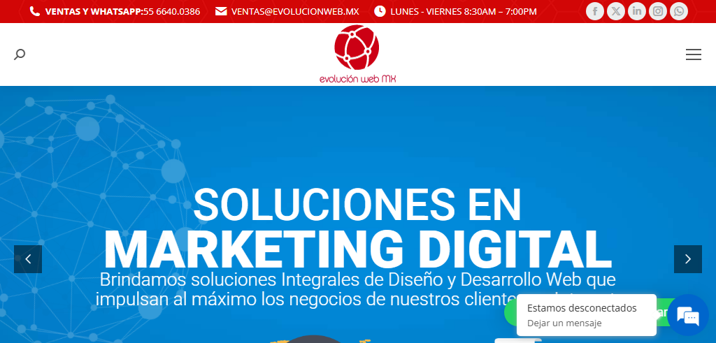 Sitio Web de la Agencia Evolución Web
