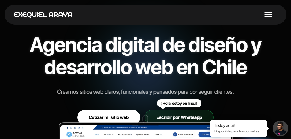 Website of the agency Exequiel Araya