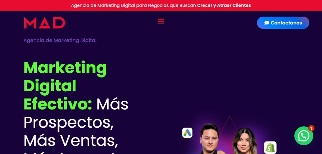 Sitio Web de la Agencia MAD Agencia