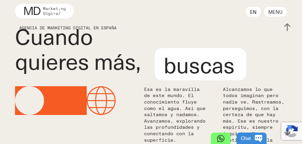 Sitio Web de la Agencia MD Marketing Digital