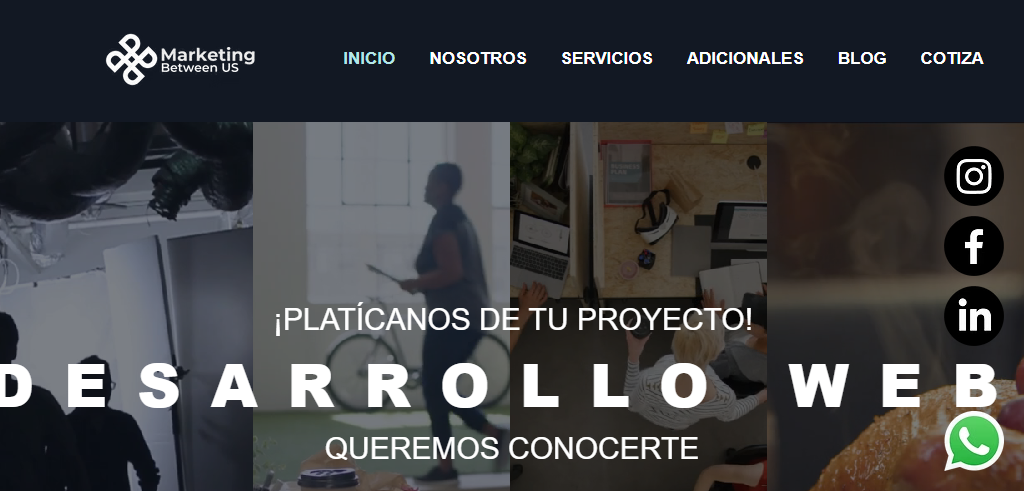 Sitio Web de la Agencia Marketing Between Us
