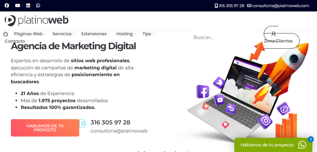 Sitio Web de la Agencia Platino Web