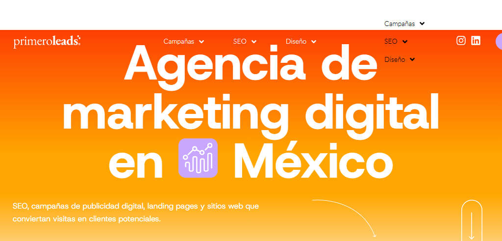 Sitio Web de la Agencia Primero Leads