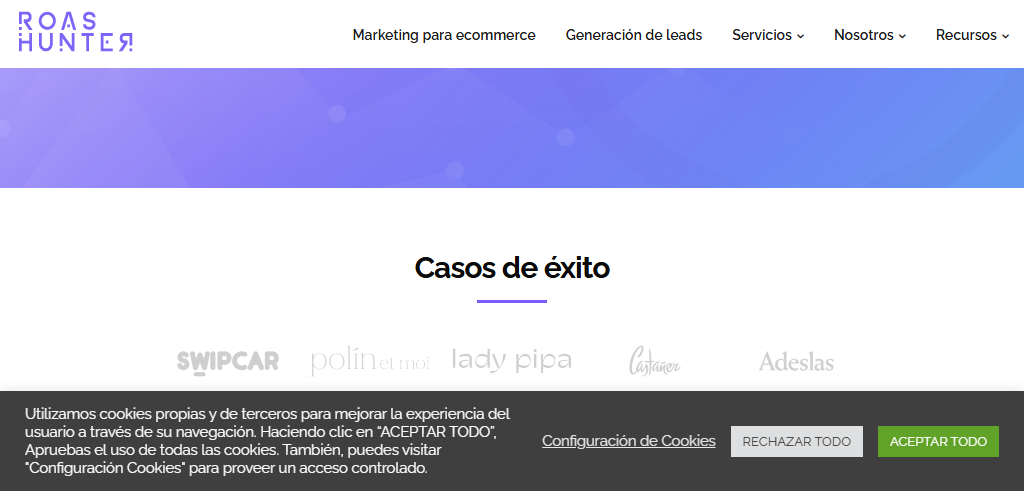 Sitio Web de la Agencia Roas Hunter