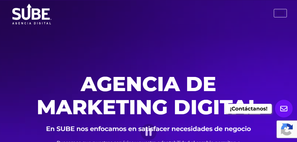 Sitio Web de la Agencia Sube Agencia Digital