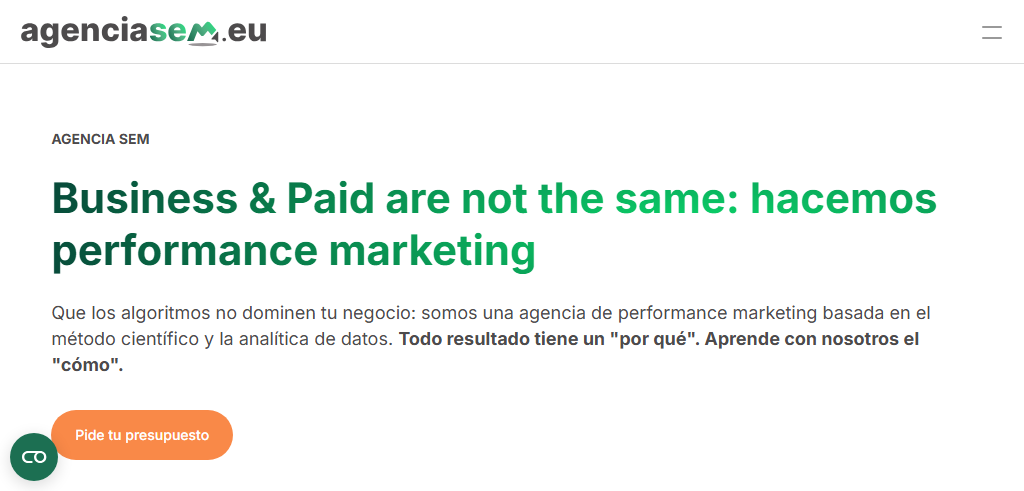 Sitio Web de la Agencia agenciaSEM.eu