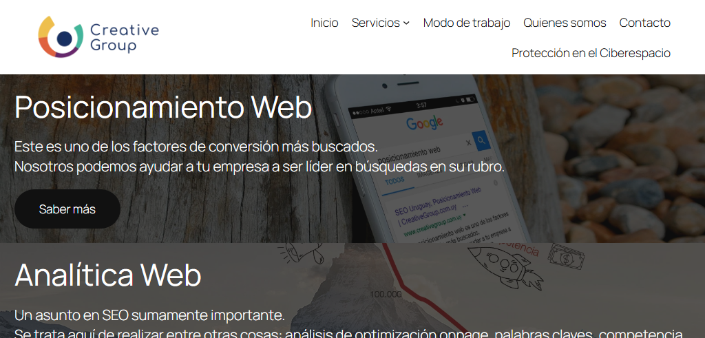 Sitio Web de la Agencia Creative Group